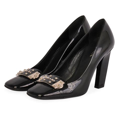 prada black patent leather platform pumps|prada calzature donna heels.